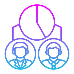 Pie Chart Line Gradient Icon