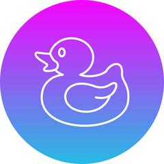 Duck Gradient Circle Line Inverted Icon