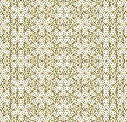 Seamless geometric pattern based on japanese style Kumiko.Gold lines.For design template,textile,fabric,wrapping paper,laser cutting and engraving.