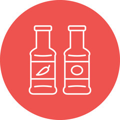 Sauce Bottle Multicolor Line Icon