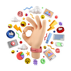 Social Media And Digital Marketing 3D Illustration