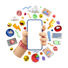 Social Media And Digital Marketing 3D Illustration