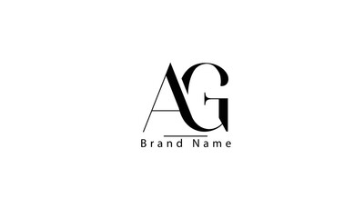 AG GA A G abstract vector logo monogram template - obrazy, fototapety, plakaty