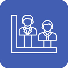 Bar Chart Multicolor Round Corner Line Inverted Icon