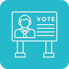 Billboard Multicolor Round Corner Line Inverted Icon