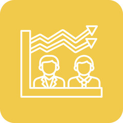 Chart Multicolor Round Corner Line Inverted Icon