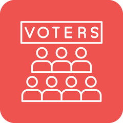 Voters Multicolor Round Corner Line Inverted Icon