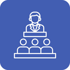 Senate Multicolor Round Corner Line Inverted Icon