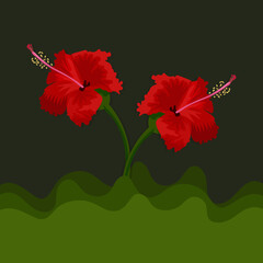 Beautiful Hibiscus Flower Vector Art