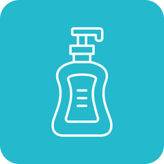Shampoo Bottle Multicolor Round Corner Line Inverted Icon