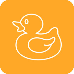 Duck Multicolor Round Corner Line Inverted Icon