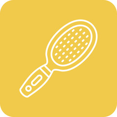 Hair Brush Multicolor Round Corner Line Inverted Icon