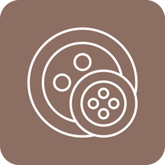 Button Multicolor Round Corner Line Inverted Icon