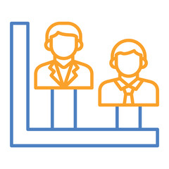 Bar Chart Blue And Orange Line Icon