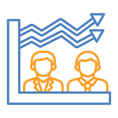 Chart Blue And Orange Line Icon