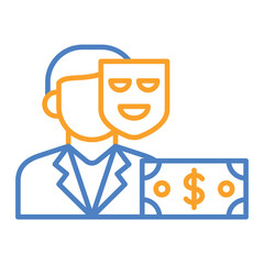 Corrupt Blue And Orange Line Icon