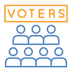 Voters Blue And Orange Line Icon