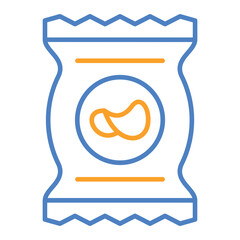 Snacks Blue And Orange Line Icon