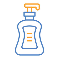Shampoo Bottle Blue And Orange Line Icon