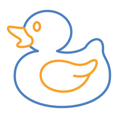 Duck Blue And Orange Line Icon