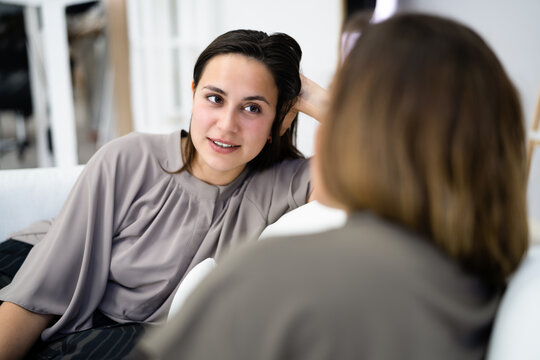 Woman Talking At Home