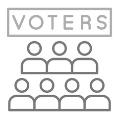 Voters Greyscale Line Icon