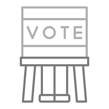 Voting Booth Greyscale Line Icon