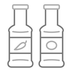 Sauce Bottle Greyscale Line Icon