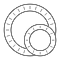 Naklejka premium Plastic Plate Greyscale Line Icon