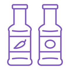 Sauce Bottle Multicolor Line Icon