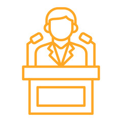 Politician Multicolor Line Icon