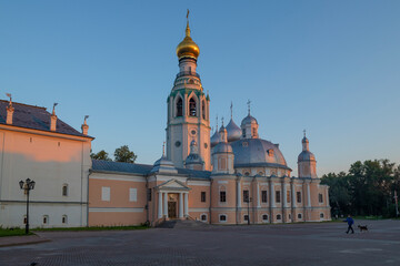 Fototapeta na wymiar View of the Resurrection Cathedral on an August morning. Vologda, Russia