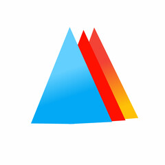 illustration of a triangle shape that has three different colors