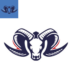 RAM HEAD LOGO, silhouette of great goat face vector illustrations