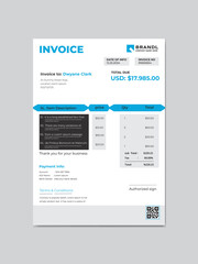 Clean modern payment invoice template