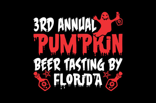 3rd annual pumpkin beer tasting by Florida, Halloween t-shirt design