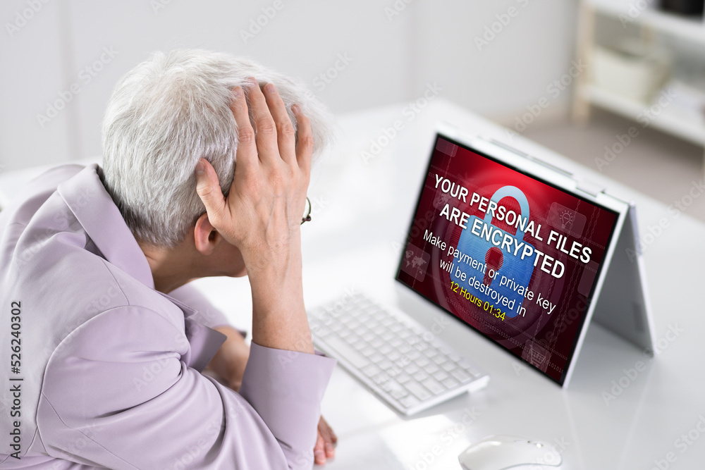 Poster Ransomware Cyber Attack Showing Personal Files Encrypted