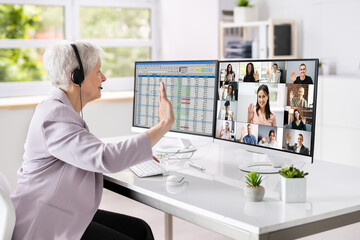 Woman Video Conference Business Call