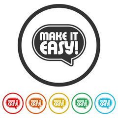 Make it easy label. Set icons in color circle buttons