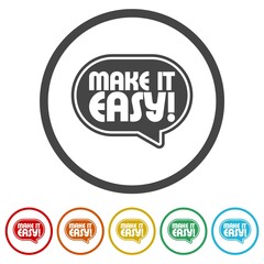 Make it easy label. Set icons in color circle buttons