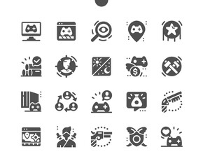 Video game. Weapon, shotgun. Gaming. Achievements. Game resources. Vector Solid Icons. Simple Pictogram