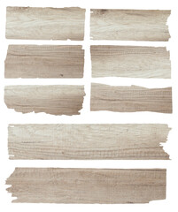 Set of Old plank of wood isolated 