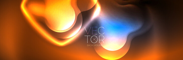 Magic neon glowing lights abstract background wallpaper design, vector illustration