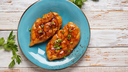 Glazed Chicken breast in a honey Sweet and Sour marinade