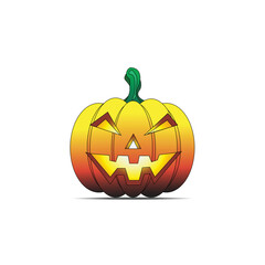 Halloween pumpkin and scary eyes  light color vector