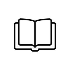 Book icon. Simple outline style. Open book, publish, literature, library, paper, education concept. Thin line vector illustration isolated on white background. EPS 10.