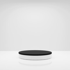 Minimal 3d rendering stage podium display for product presentation