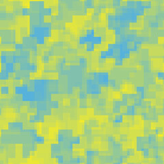Seamless urban camouflage pattern. The pixel pattern in the foreground