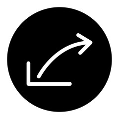 Fototapeta premium right arrow glyph icon