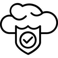 Cloud Security Vector Icon